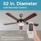 Black & Decker 52 5 - Blade Retractable Blades Ceiling Fan with Pull Chain and Light Kit Included BCF5211R - alternate 4